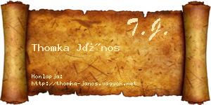 Thomka János névjegykártya